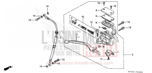 FREIN AVANT MAITRE-CYLINDRE NSR125RK de 1989
